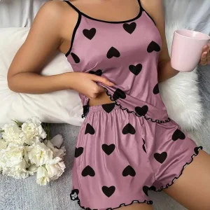 Europe and the United States Summer Female Pajamas Two Sets of Sexy Casual Halter Vest Shorts Loungewear Suit