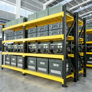 Heavy Duty Rack Boltless Warehouse Storage Rack 4 Tiers Boltless Steel Stacking Shelves 500kg Adjustable Garage Storage Shelving