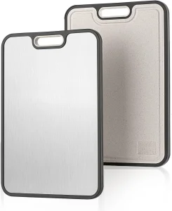 2026 New Aluminum Tablas De Cortar De Metal Titanio Pure Steel Stainless Chopping Board Double Sided Titanium Cutting Board