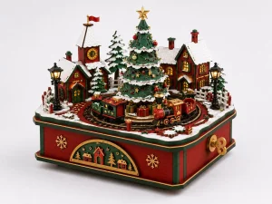 OEM Christmas Village Music Box DIY Wooden Kit