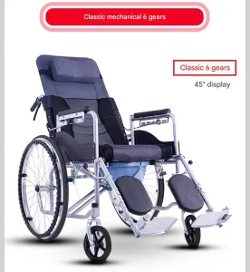 Best Selling Cheap Fodable Lightweight Aluminum Reclining Commode Manual Wheelchair