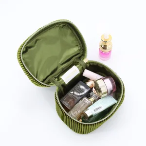 FashionCustom Large Capacity Makeup Handbag Makeup Brushes Organizer Bag Velvet Portable Zipper Travel Cosmetic Case