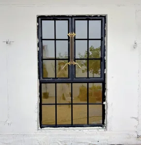 Heavy Duty Aluminum Steel-Look Casement Window with Fixed Panel