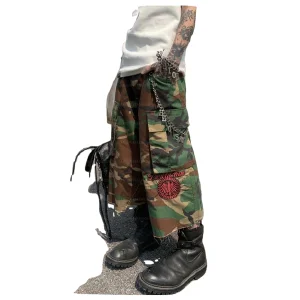 LARSUR Custom Factory Cotton Ripstop Nylon Camo Cropped Capri Cargo Camo Pants