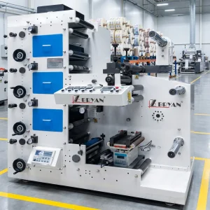 Zhenbang 4 Color In-Line Flexographic Letterpress Printer 100m/min High Speed Automatic Label Machine 2.2kW Power CE ISO Inline