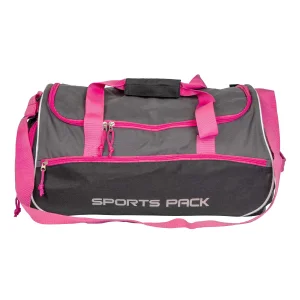 Bolsa de Dupla Resistência à Água para Esportes - Tote de Viagem para Academia com Alça de Ombro Ajustável (Rosa e Cinza)