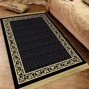 Golden Diamond Velvet Muslim Prayer Mat Islamic Children's Prayer Rug