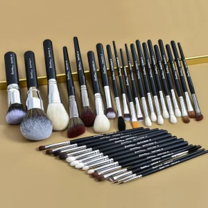 Daily Queen &amp; Morp H 30pcs Sepr Series Black Animal Goat Hair Professional Powder Foundation Eyeshadow Makeup Brush Set
