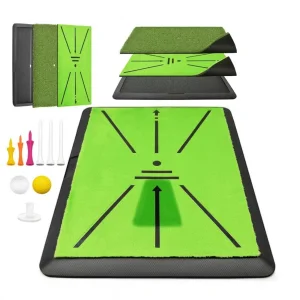 Golf Swing Path Feedback Mat with Velvet Surface