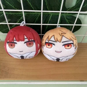 Custom Eco-Friendly Durable Cute Cartoon Anime Round Soft Plush Filling Key Chain