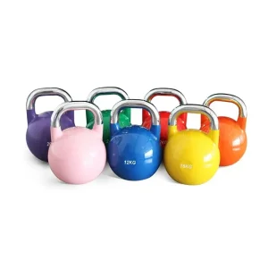 Fitness Weight Lifting Kettle Bells Cheap 12-32kg Color Coated Steel Competition Kettlebells
