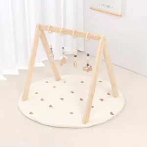 Estrutura de Atividades de Madeira para Bebês com Conjunto de Brinquedos Pendurados para Bebês