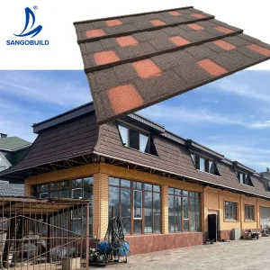 Weather Resistant Easy Shingle Price Roofing Tile Sangobuild Stone Coated Roofing System