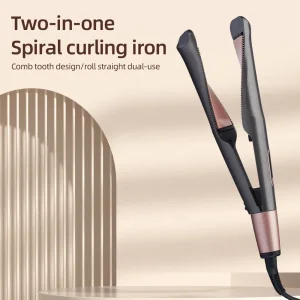 Ultra-Smooth Titanium Coated Two-in-One Spiral Curling Iron
