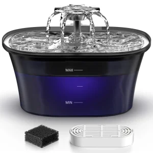 2.5L Pet Water Dispenser for Cats/Dogs with 5-Layer Filtration &amp; Silent Pump