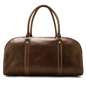 100% Leather Duffel Bag Travel Bag for Men