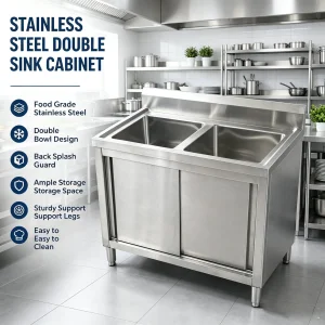 Factory Wholesale 201/304 Stainless Steel Sink Cabinet for Restaurant Kitchen Use Commercial Stainless Steel Sink Cabinet