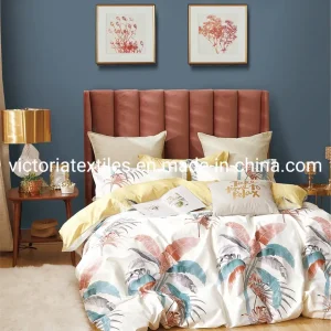 200tc Pigment Printed Bed Quilt Cover Set, Luxury Soft, Cotton Home Blanket Cover Set