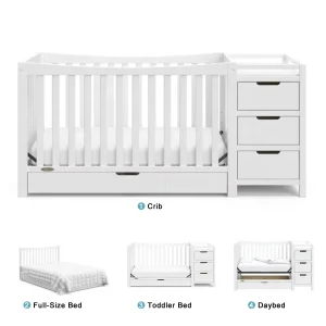 Customized Eco-friendly Modern Wooden Baby Crib with Storage