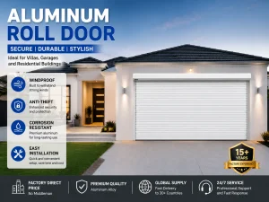 Automatic Electric Aluminum Alloy Rolling Shutter Door Windproof Anti-theft Insulated Roll up Garage Doors for Commercial Shop
