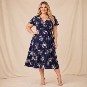 Fornecedor de Vestido Casual Plus Size para Mulheres, Ajuste Solto, para Uso Diário, Viagens e Moda Curvilínea