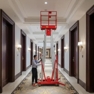 8m Aluminum Alloy Aerial Work Platform Double Mast Vertical Lift