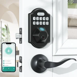 Home Security Keyless Entry WiFi Tuya APP Control Fingerprint Pin Code IC Card Biometric Smart Physical Digital Keypad Door Lock with Handle Set