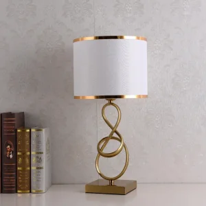 Elegant Art Deco Round Bedside Table Lamp for Modern Interiors