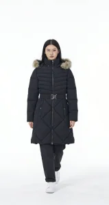 High Quality Women's Puffer Jacket Custom Design Hooded Solid Color Full Sleeves Breathable Knitted Winter Clothing Front Zipper