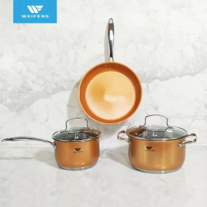 Kitchen Stainless Steel Cookware with Copper High Temperature Painting