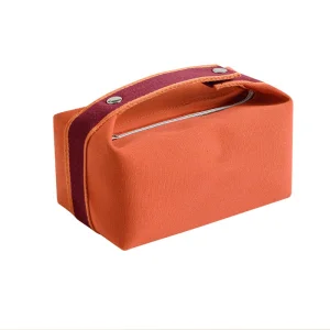 Custom logo Gold Zipper Cosmetic Bag