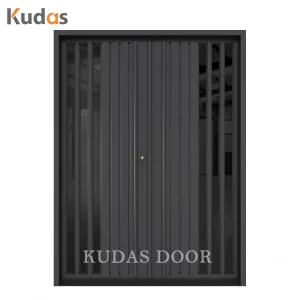 Puerta de entrada de metal de acero inoxidable para exterior, puerta de patio frontal de seguridad