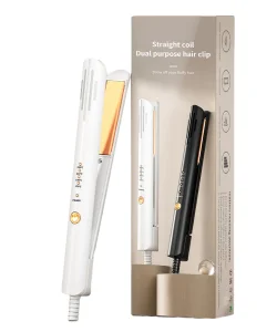 2-in-1 Hair Straightener and Curling Iron with Dual Voltage