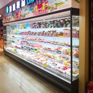Efficient Adjustable Temperature Range 2~10º C Air Cooling Meat Refrigerator Showcase Display Unit
