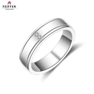 Wholesale Fine Jewelry Lab Grown Diamond 925 Sterling Silver Eternity Band Men's Wedding/Engagement Gift Ring Gold Plated