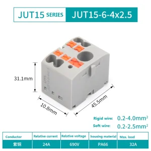 Conector de Terminal de Plugue de Alimentação Através de Conexão Equivalente Ptfix 6-4X2, 5 2.5mm2