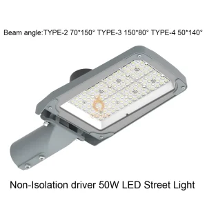 Non-Isolation Smart Driver 50W LED Street Public Area Street Light for Outdoor Garden Urban Roadway Lighting