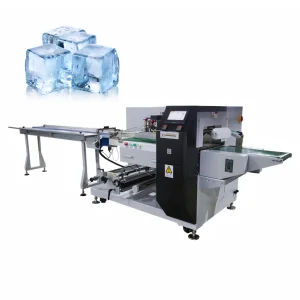 SZ280X Automatic Bottom Film Feed Inverted Flow Wrapper Ice Block Horizontal for Pillow Bag Plastic Food Industrial