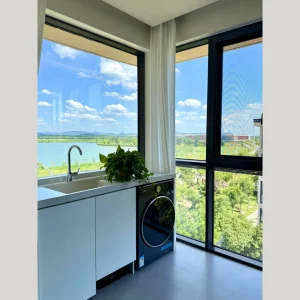 Ventana de aluminio minimalista de metal y vidrio de fabricación china, con borde de metal delgado, moderna y personalizada para apartamentos de lujo ligero