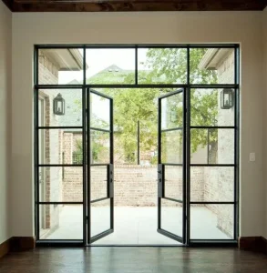 Modern Classic French Door Entrance Door Double Swing Door Steel Framed Doors and Windows