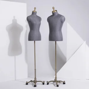 Fabric Covered Adjustable Height Upper Body Men's Shop Male Suit Mannequin Dummy