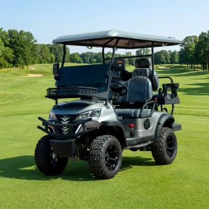 Long Battery Life 4 Seats Off Road Grey Electric Golf Car Equipped With 72V Powerful Motor For Scenic Spots Villa Areas