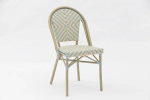 Wholesale Outdoor dining stackable aluminum rattan bistro wicker chair