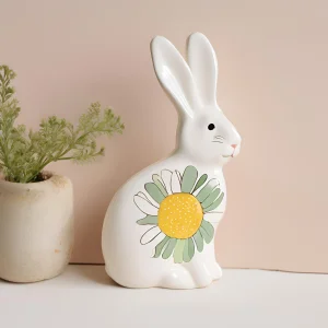China Whimsical Rabbit Figurine with Floral Accents VDLK1567 Manufacturers, Factory