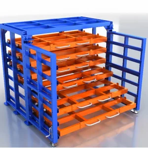 Heavy Duty Multi-drawer Shelving-Slide-out Sheet Metal Storage Drawers For Warehouse Racking Systems