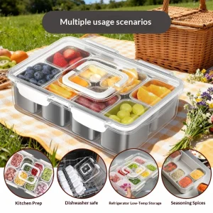 Portable Stainless Steel Serving Tray
