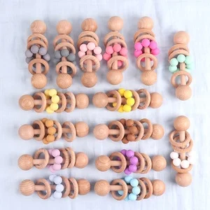 Natural Baby Wooden Toy Rattle