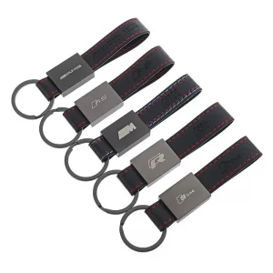 Wholesale Custom Metal Luxury Auto Accessories PU Leather High Quality Logo Car Brand Key Chain Holder for BMW