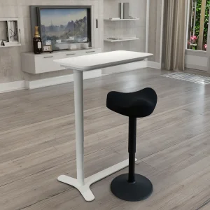 Modern C-Shaped Pneumatic Lifting Height Adjustable Metal Coffee Table Side End Table for Living Room Standing Desk Furniture
