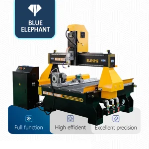 Blue Elephant CNC 1325 1212 4 Axis 3 Axis 3D Carving Wood Handrails Making Machine With Rotary Axis